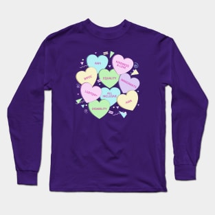 80s Inclusion Valentine's Hearts Long Sleeve T-Shirt
